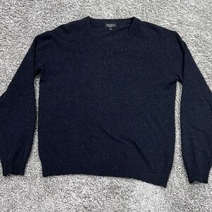 Bartolini Men’s Medium Sweater Cashmere Wool Blend Blue V Neck